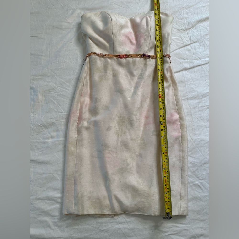 Elda De La Rosa Haute Couture Strapless Silk Blend Floral Dress Kentucky Derby 6 - Picture 10 of 13